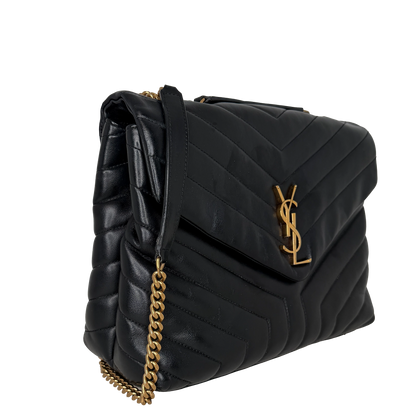 Saint Laurent LouLou Medium Leder Schwarz GHW Saint Laurent