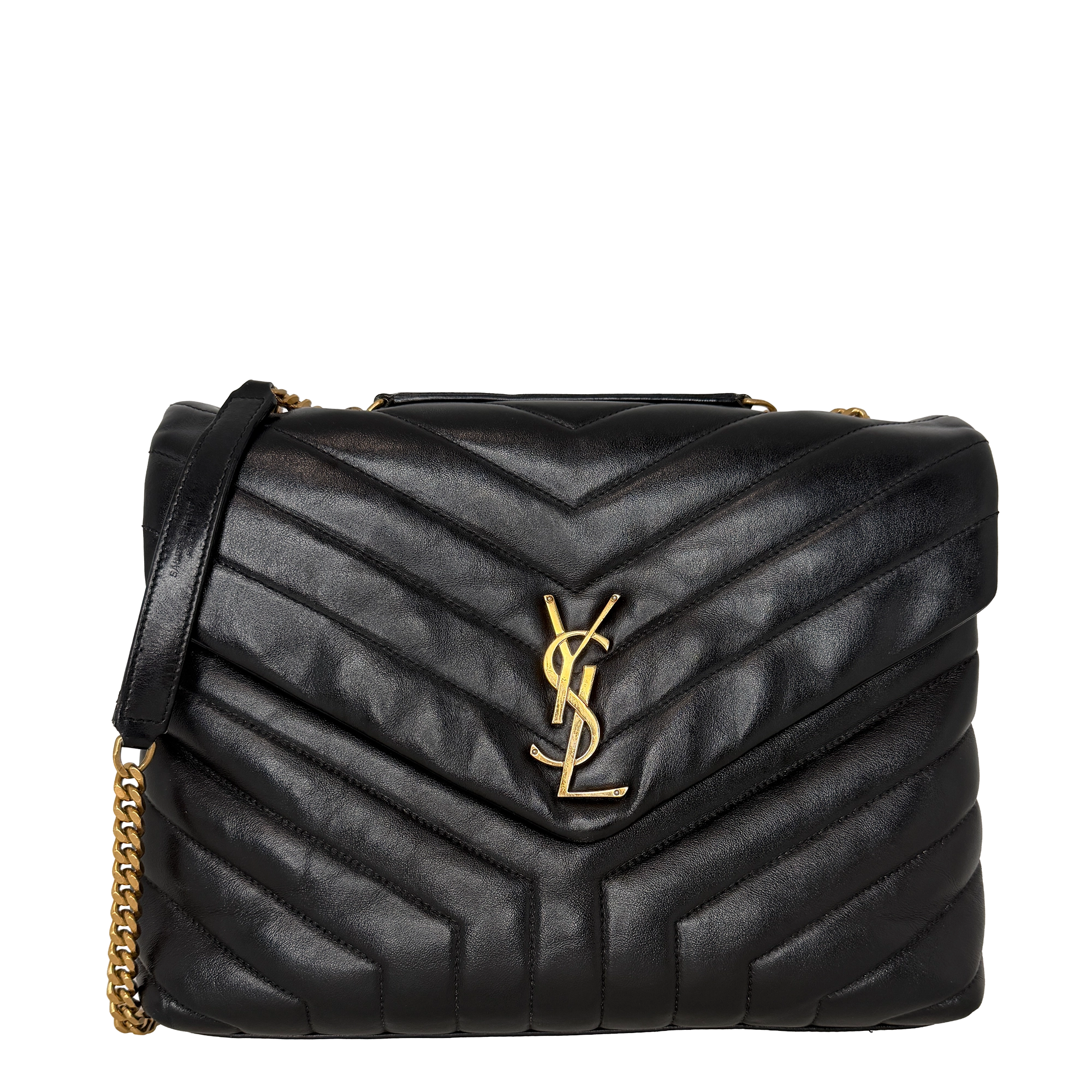 Saint Laurent LouLou Medium Leder Schwarz GHW Saint Laurent