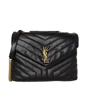 Saint Laurent LouLou Medium Leder Schwarz GHW