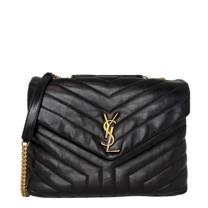 Saint Laurent LouLou Medium Leder Schwarz GHW Saint Laurent