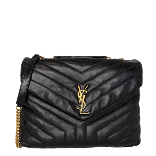 Saint Laurent LouLou Medium Leder Schwarz GHW Saint Laurent
