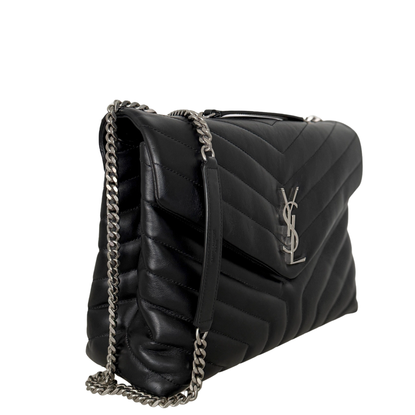 Saint Laurent YSL LouLou Medium Leder schwarz silber Hardware / sehr gut Saint Laurent