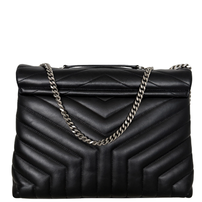 Saint Laurent YSL LouLou Medium Leder schwarz silber Hardware / sehr gut Saint Laurent