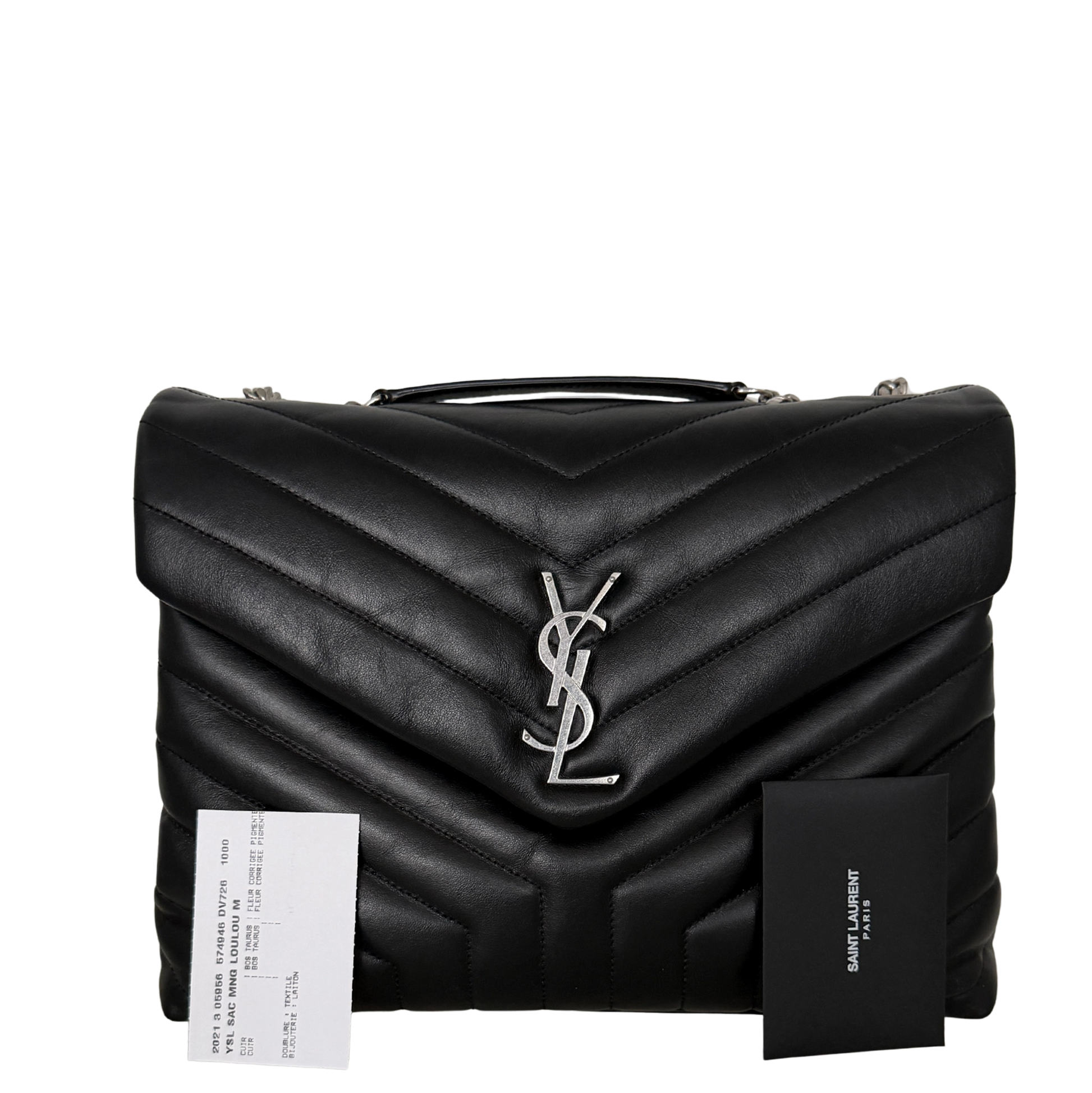 Saint Laurent YSL LouLou Medium Leder schwarz silber Hardware / sehr gut Saint Laurent