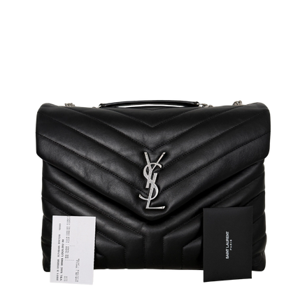 Saint Laurent YSL LouLou Medium Leder schwarz silber Hardware / sehr gut Saint Laurent