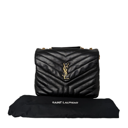 Saint Laurent LouLou Medium Leder Schwarz GHW Saint Laurent