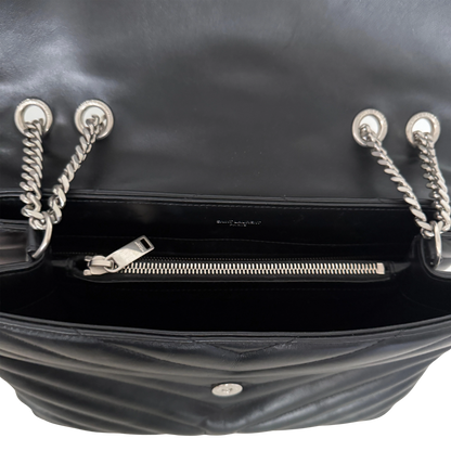 Saint Laurent YSL LouLou Medium Leder schwarz silber Hardware / sehr gut Saint Laurent