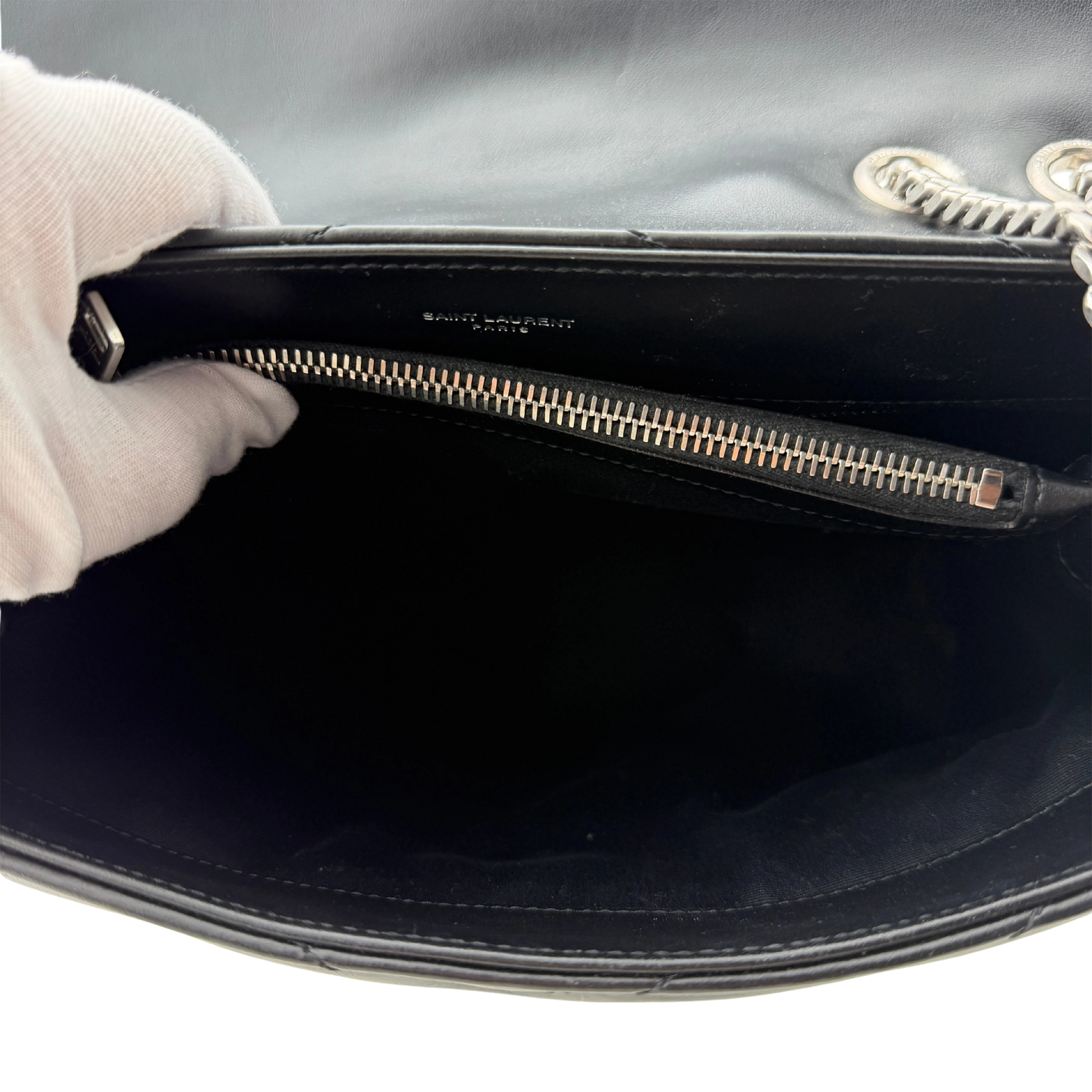 Saint Laurent YSL LouLou Medium Leder schwarz silber Hardware / sehr gut Saint Laurent