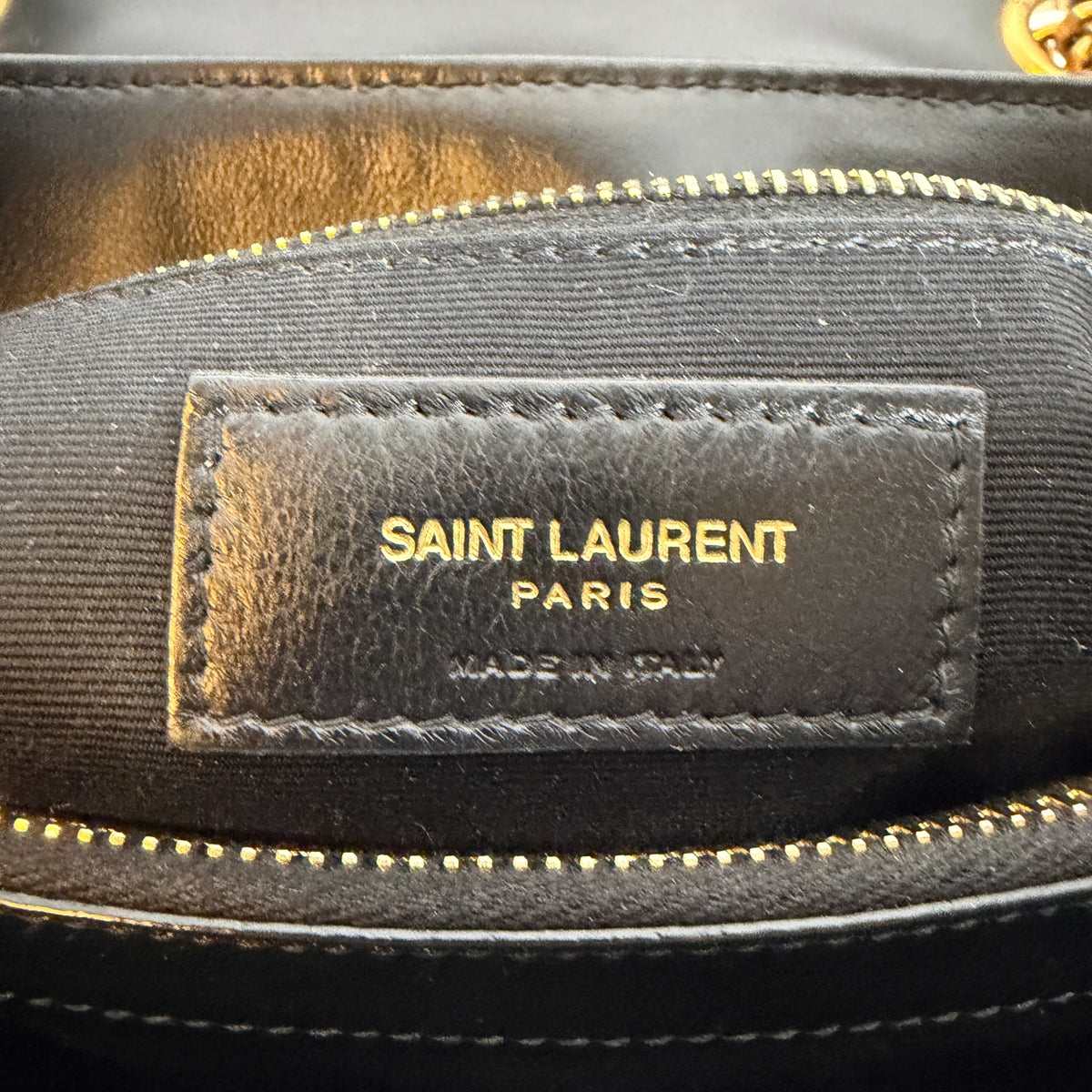 Saint Laurent Loulou Medium Y-Matelassé Kalbsleder Schwarz Gold – Ansicht 9
