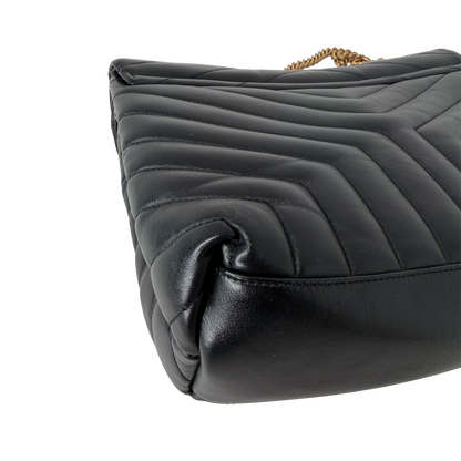 Saint Laurent LouLou Medium Leder Schwarz GHW Saint Laurent