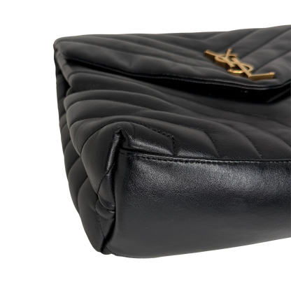Saint Laurent LouLou Medium Leder Schwarz GHW Saint Laurent