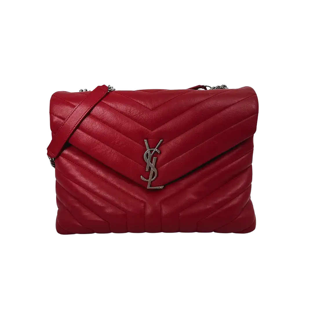 Saint Laurent YSL LouLou Medium gestepptes Leder rot/ gut Saint Laurent