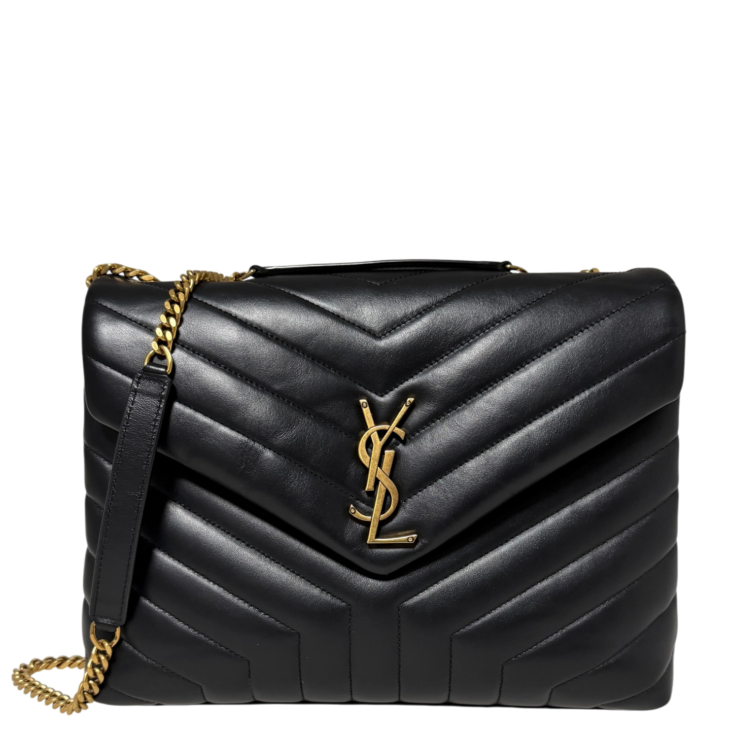 Saint Laurent LouLou Medium Leder Schwarz goldene Hardware / sehr gut Saint Laurent