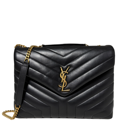 Saint Laurent LouLou Medium Leder Schwarz goldene Hardware / sehr gut Saint Laurent