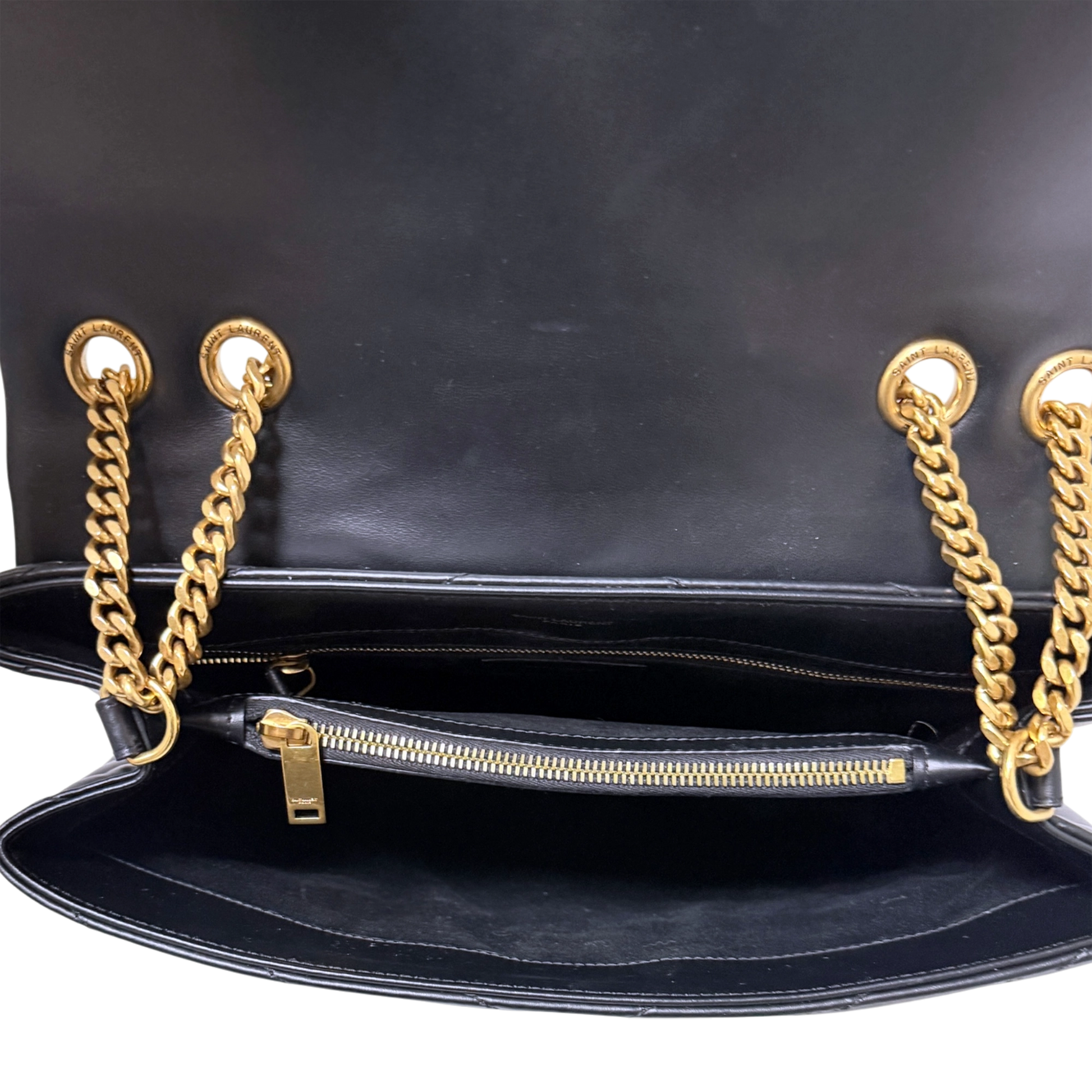 Saint Laurent LouLou Medium Leder Schwarz goldene Hardware / sehr gut Saint Laurent