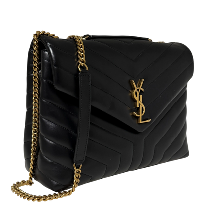 Saint Laurent LouLou Medium Leder Schwarz goldene Hardware / sehr gut Saint Laurent