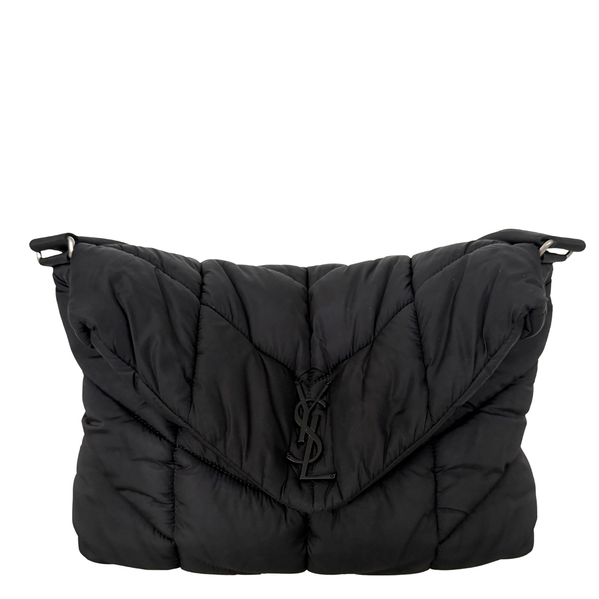 Saint Laurent LouLou Puffer Bag Medium Econyl All Black / sehr gut Saint Laurent