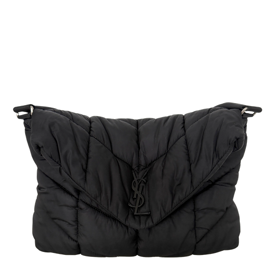 Saint Laurent LouLou Puffer Bag Medium Econyl All Black / sehr gut Saint Laurent