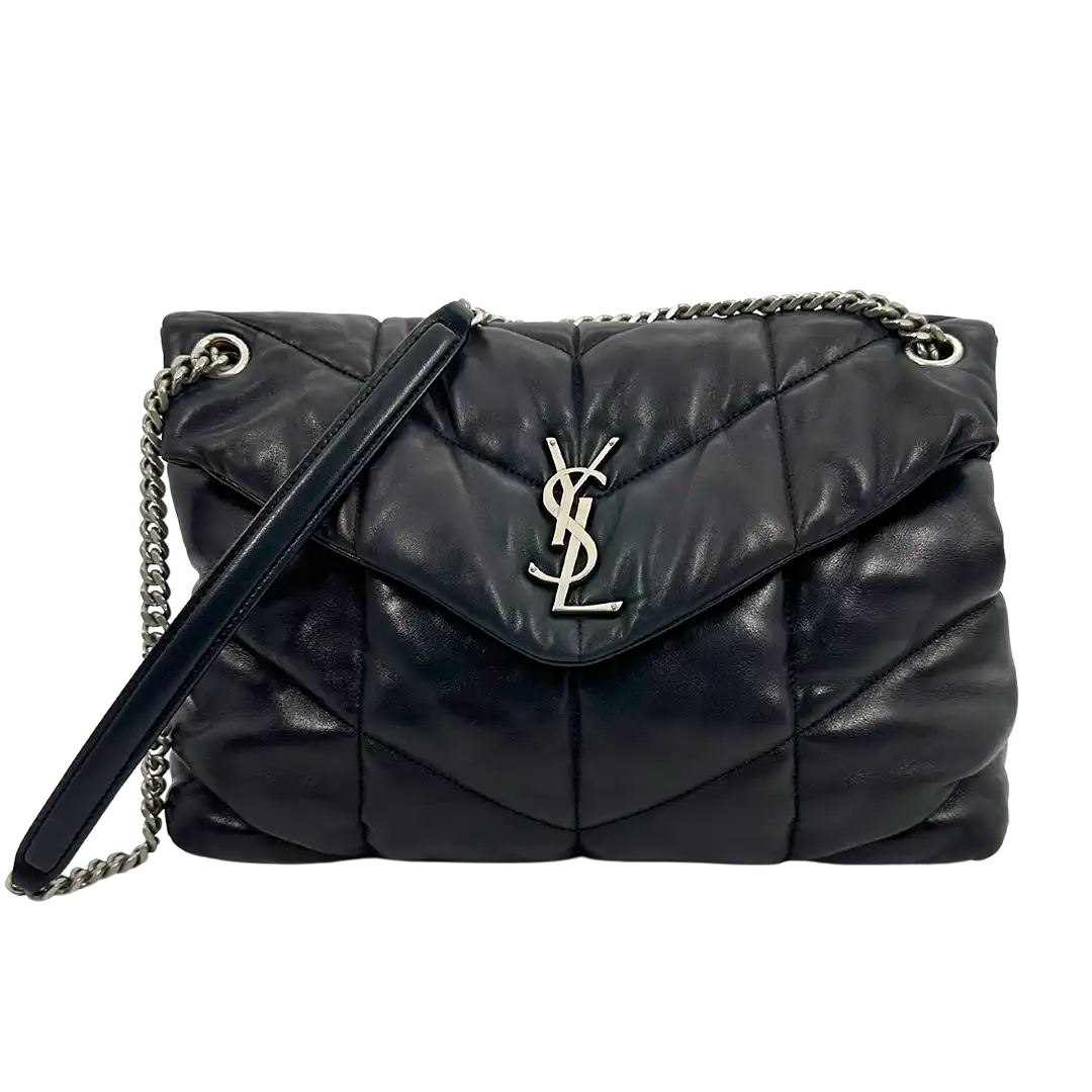 Saint Laurent LouLou Puffer Medium Handtasche schwarz Lammleder / gut Saint Laurent