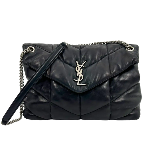 Saint Laurent LouLou Puffer Medium Handtasche schwarz Lammleder / gut Saint Laurent