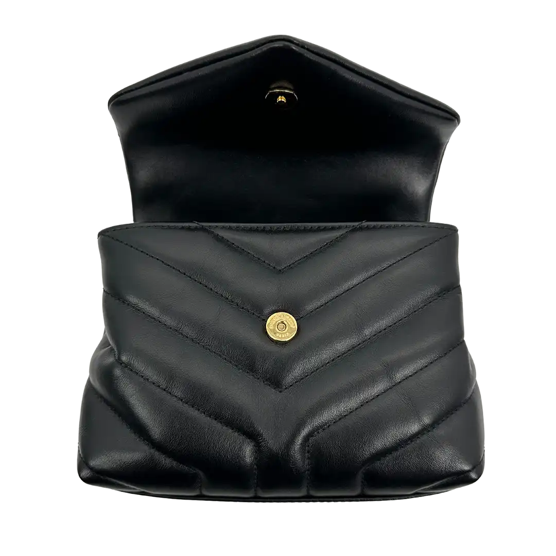 Saint Laurent YSL LouLou Toy schwarz goldene Hardware Leder Fullset sehr gut