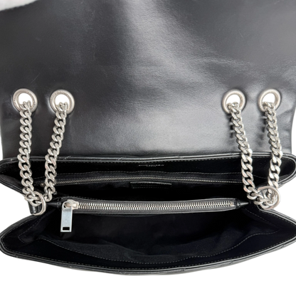 Saint Laurent LouLou Medium Leder schwarz silberne Hardware Fullset Saint Laurent