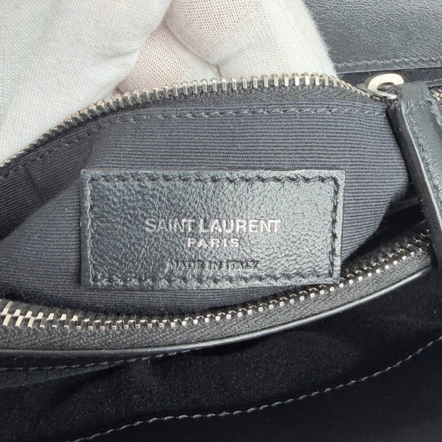 Saint Laurent LouLou Medium Leder schwarz silberne Hardware Fullset Saint Laurent