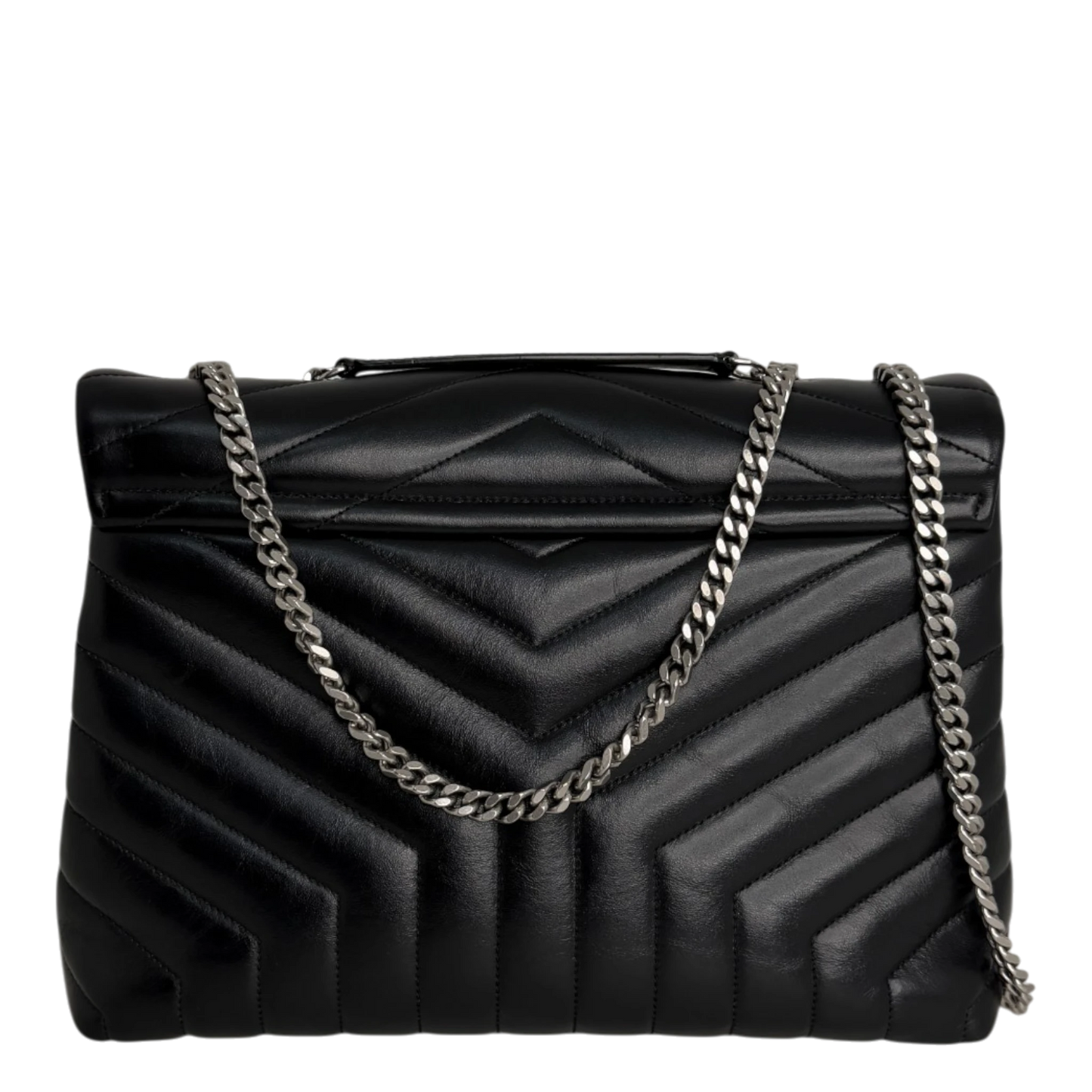 Saint Laurent LouLou Medium Leder schwarz silberne Hardware Fullset Saint Laurent