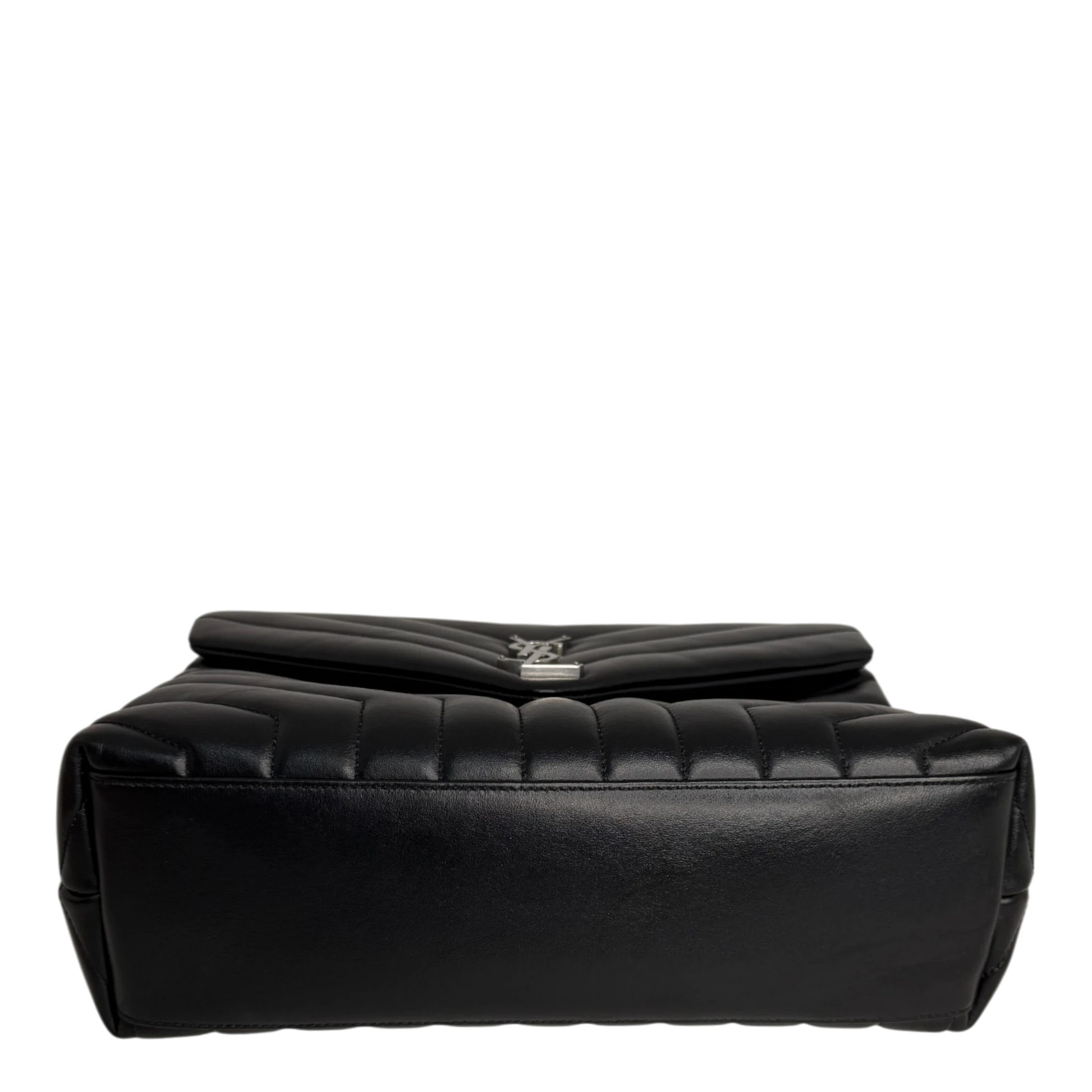 Saint Laurent LouLou Medium Leder schwarz silberne Hardware Fullset Saint Laurent