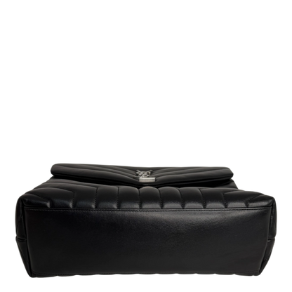 Saint Laurent LouLou Medium Leder schwarz silberne Hardware Fullset Saint Laurent