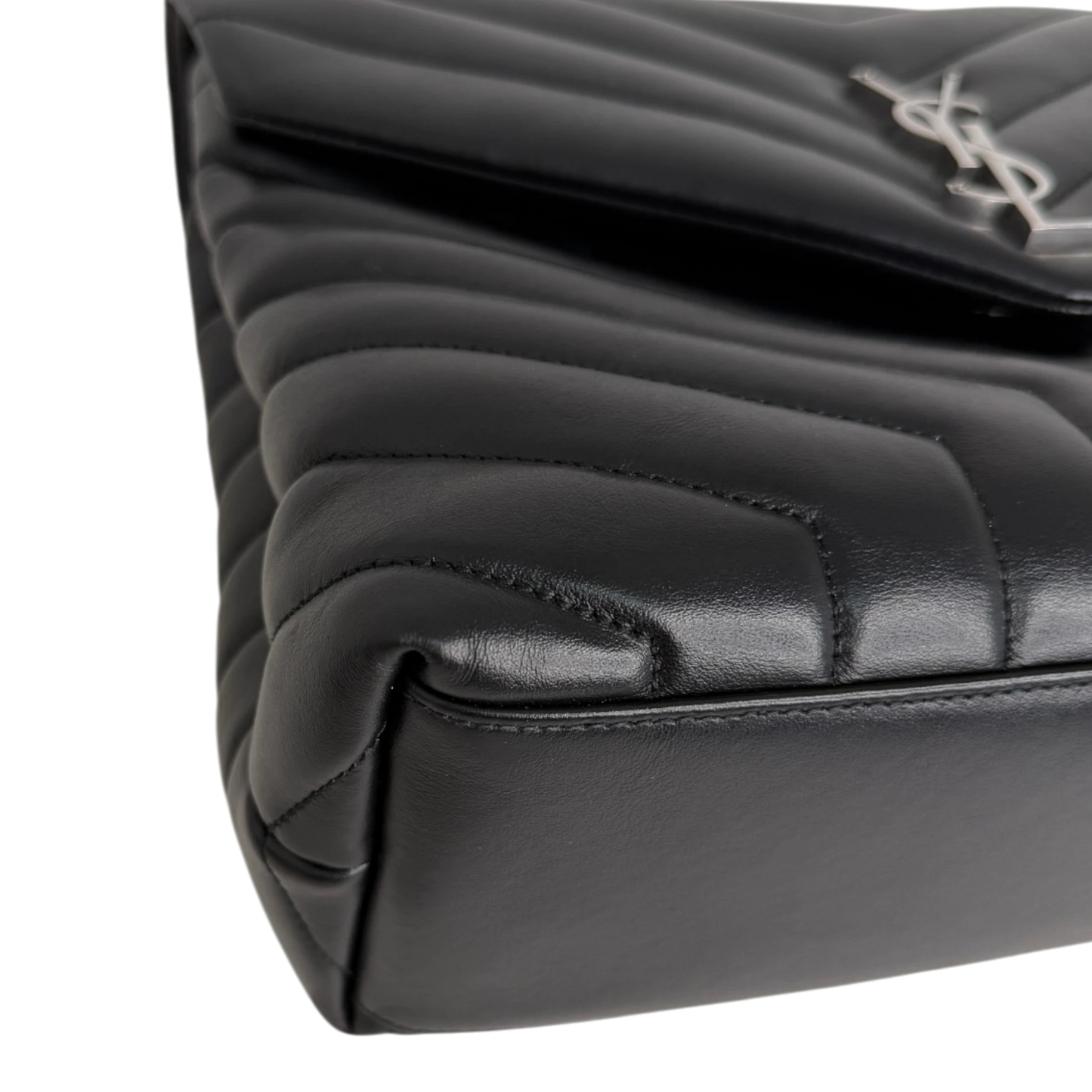 Saint Laurent LouLou Medium Leder schwarz silberne Hardware Fullset Saint Laurent
