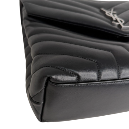 Saint Laurent LouLou Medium Leder schwarz silberne Hardware Fullset Saint Laurent