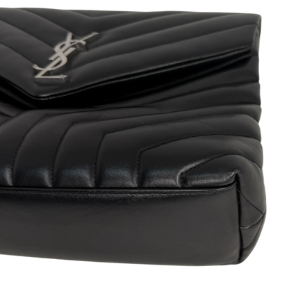 Saint Laurent LouLou Medium Leder schwarz silberne Hardware Fullset Saint Laurent