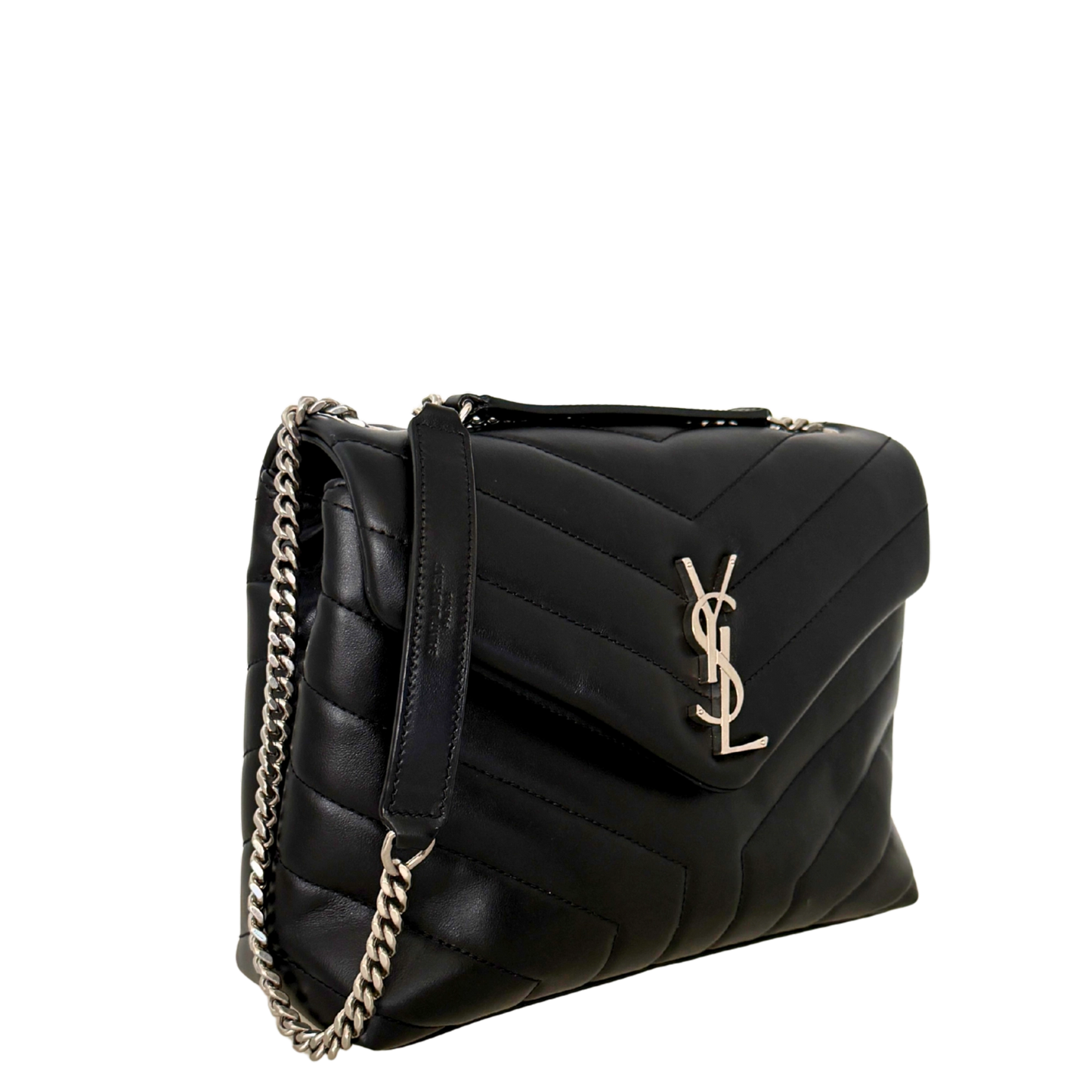Saint Laurent YSL LouLou Small schwarz silberne Hardware / neuwertig Saint Laurent