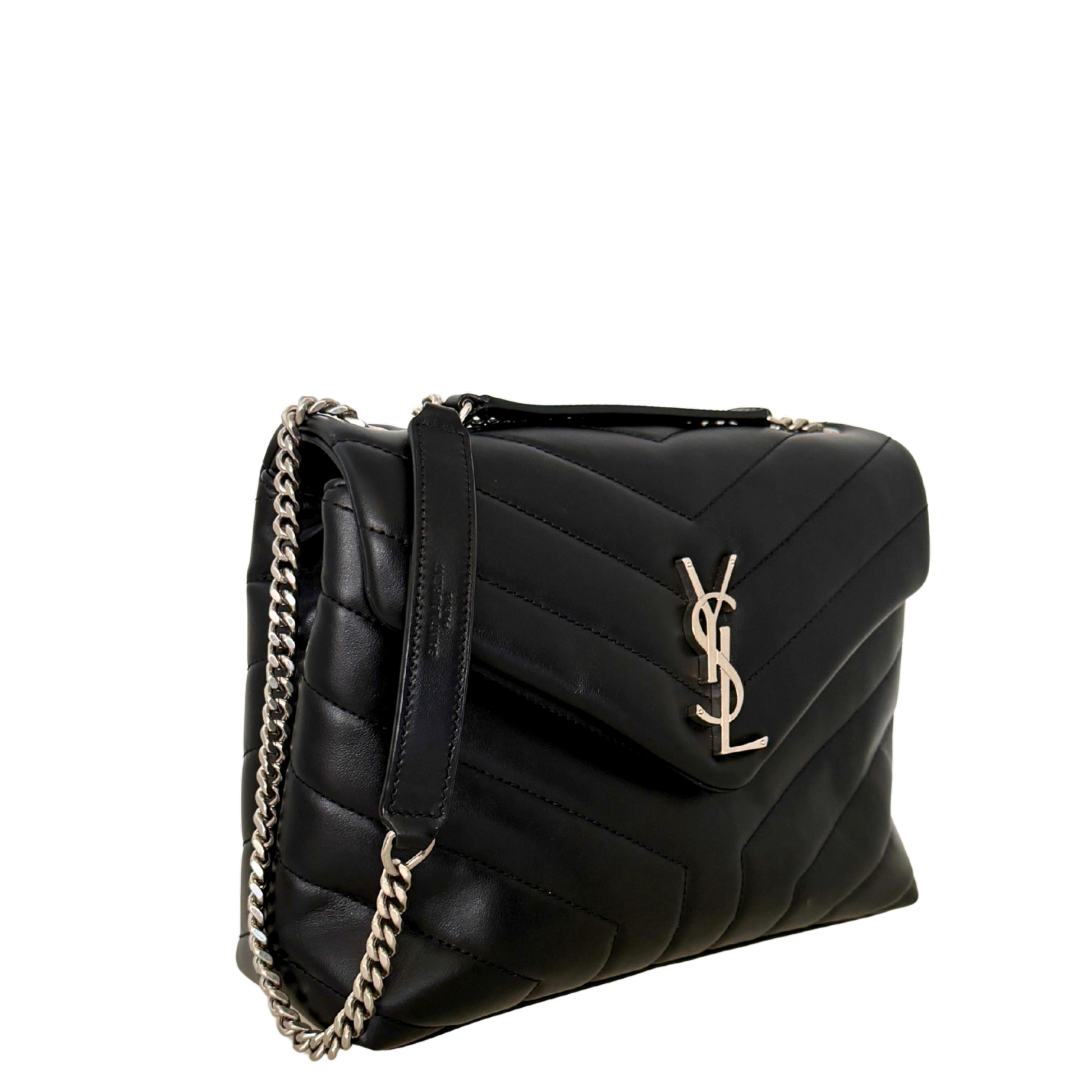 Saint Laurent YSL LouLou Small schwarz silberne Hardware / neuwertig Saint Laurent