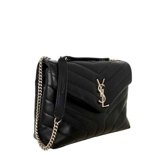 Saint Laurent YSL LouLou Small schwarz silberne Hardware / neuwertig Saint Laurent