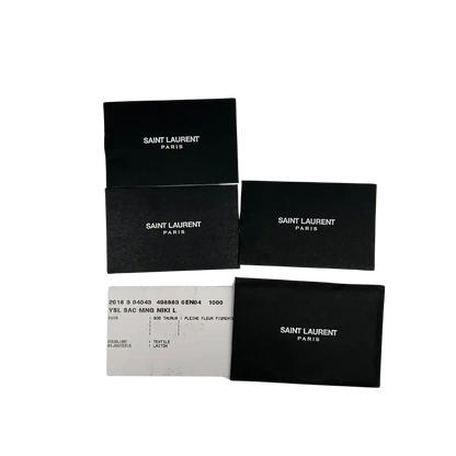 Saint Laurent Niki Large knittriges Vintage Leder schwarz / sehr gut Saint Laurent