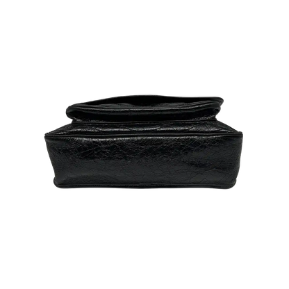 Saint Laurent Niki Large knittriges Vintage Leder schwarz / sehr gut Saint Laurent