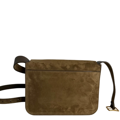 Saint Laurent Niki Satchel Wildleder New Barley Olivgrün Gold – Ansicht 3