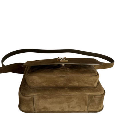 Saint Laurent Niki Satchel Wildleder New Barley Olivgrün Gold – Ansicht 4