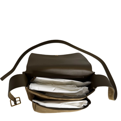 Saint Laurent Niki Satchel Wildleder New Barley Olivgrün Gold – Ansicht 7