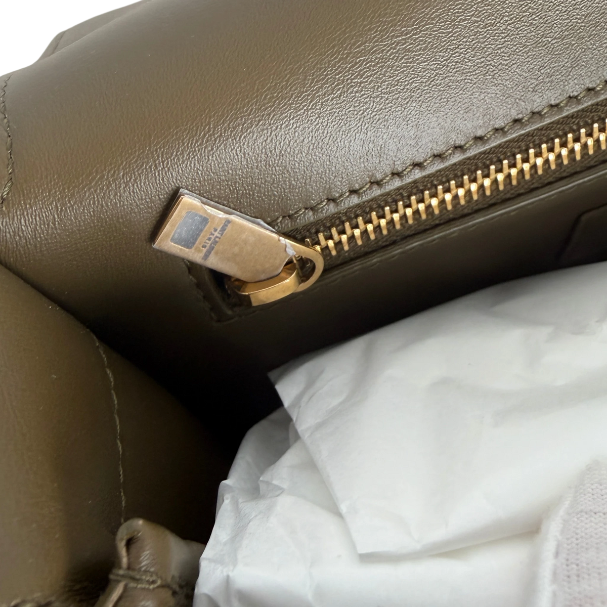 Saint Laurent Niki Satchel Wildleder New Barley Olivgrün Gold – Ansicht 10