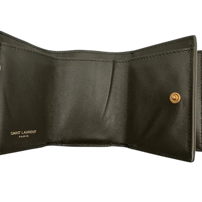 Saint Laurent Origami Trifold Leder Geldbörse light musk / sehr gut Saint Laurent