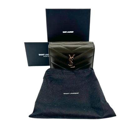 Saint Laurent Origami Trifold Leder Geldbörse light musk / sehr gut Saint Laurent