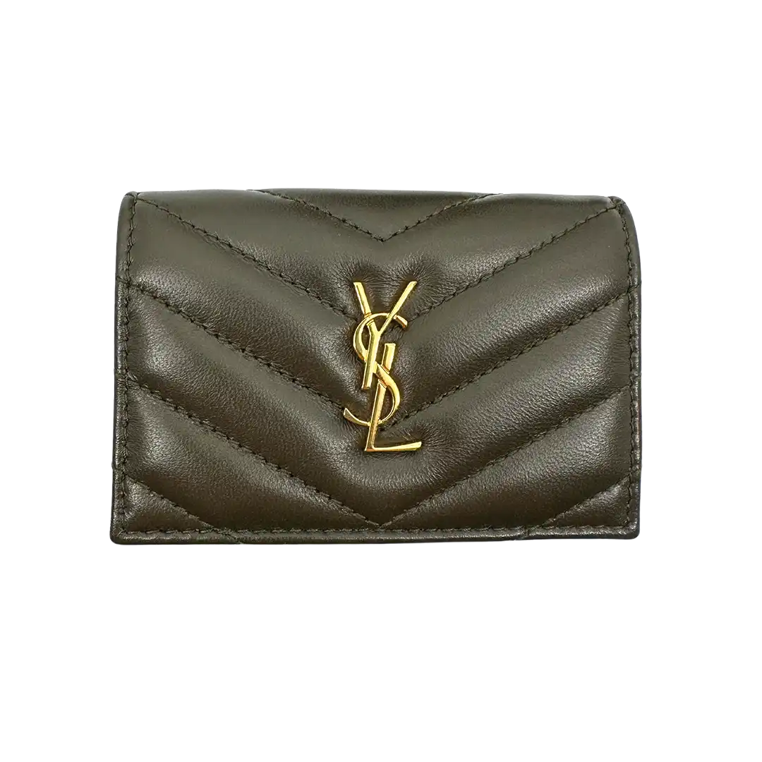 Saint Laurent Origami Trifold Leder Geldbörse light musk / sehr gut Saint Laurent