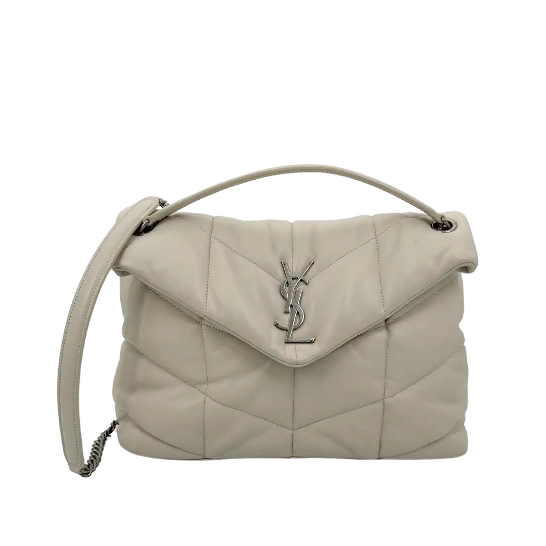 Saint Laurent LouLou Puffer Medium Handtasche Ivory Lammleder / sehr gut Saint Laurent