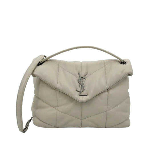 Saint Laurent LouLou Puffer Medium Handtasche Ivory Lammleder / sehr gut Saint Laurent