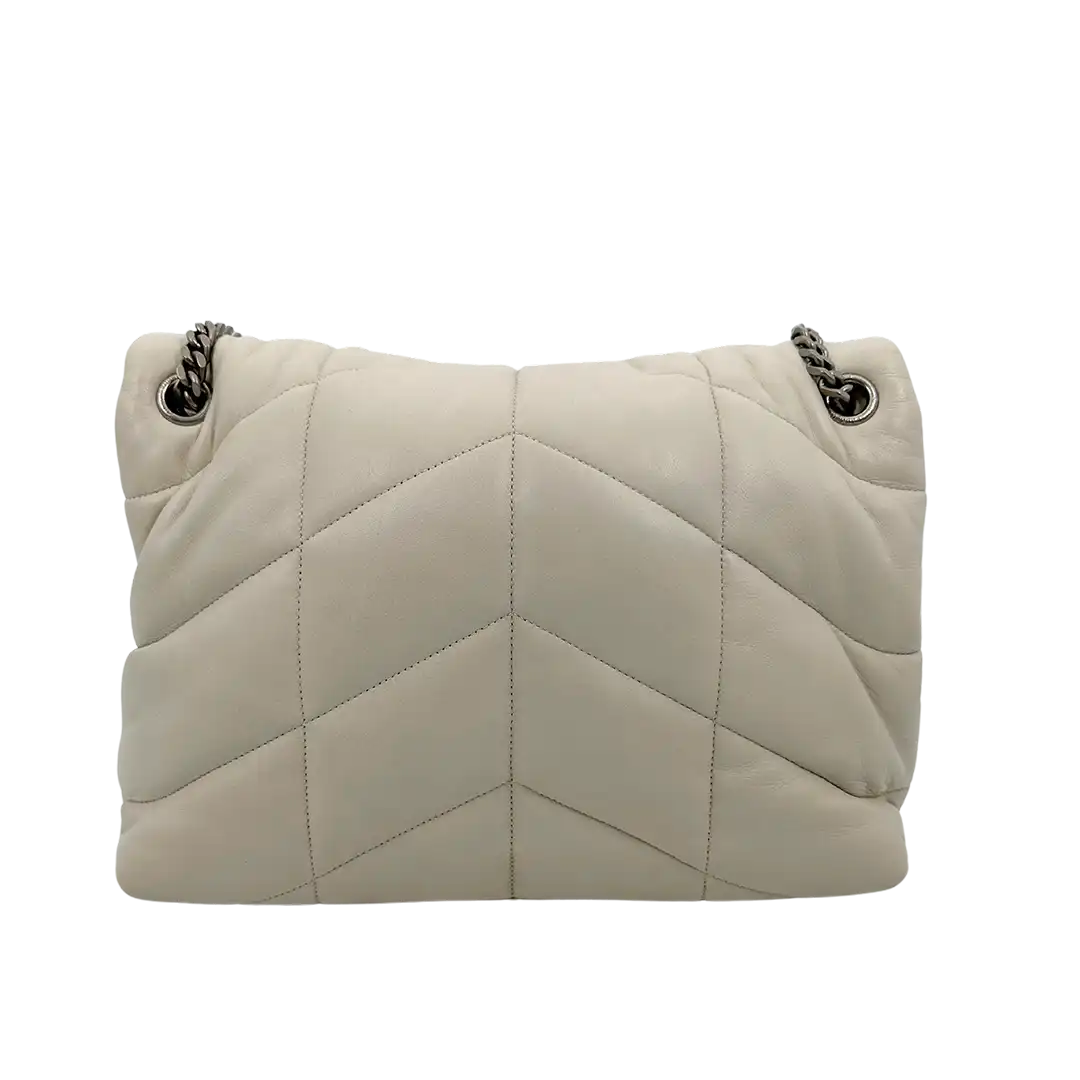 Saint Laurent LouLou Puffer Medium Handtasche Ivory Lammleder / sehr gut Saint Laurent