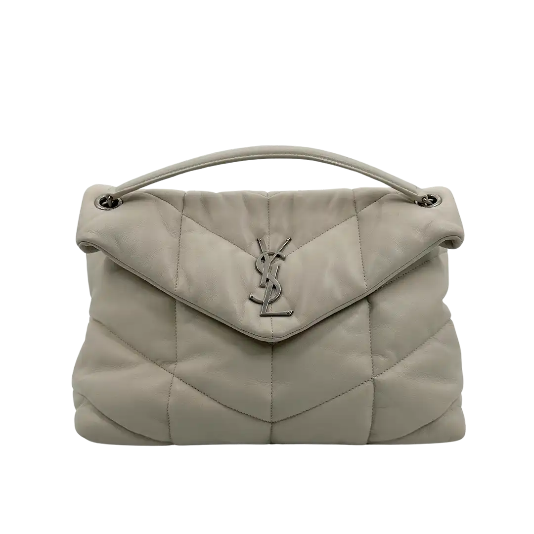 Saint Laurent LouLou Puffer Medium Handtasche Ivory Lammleder / sehr gut Saint Laurent