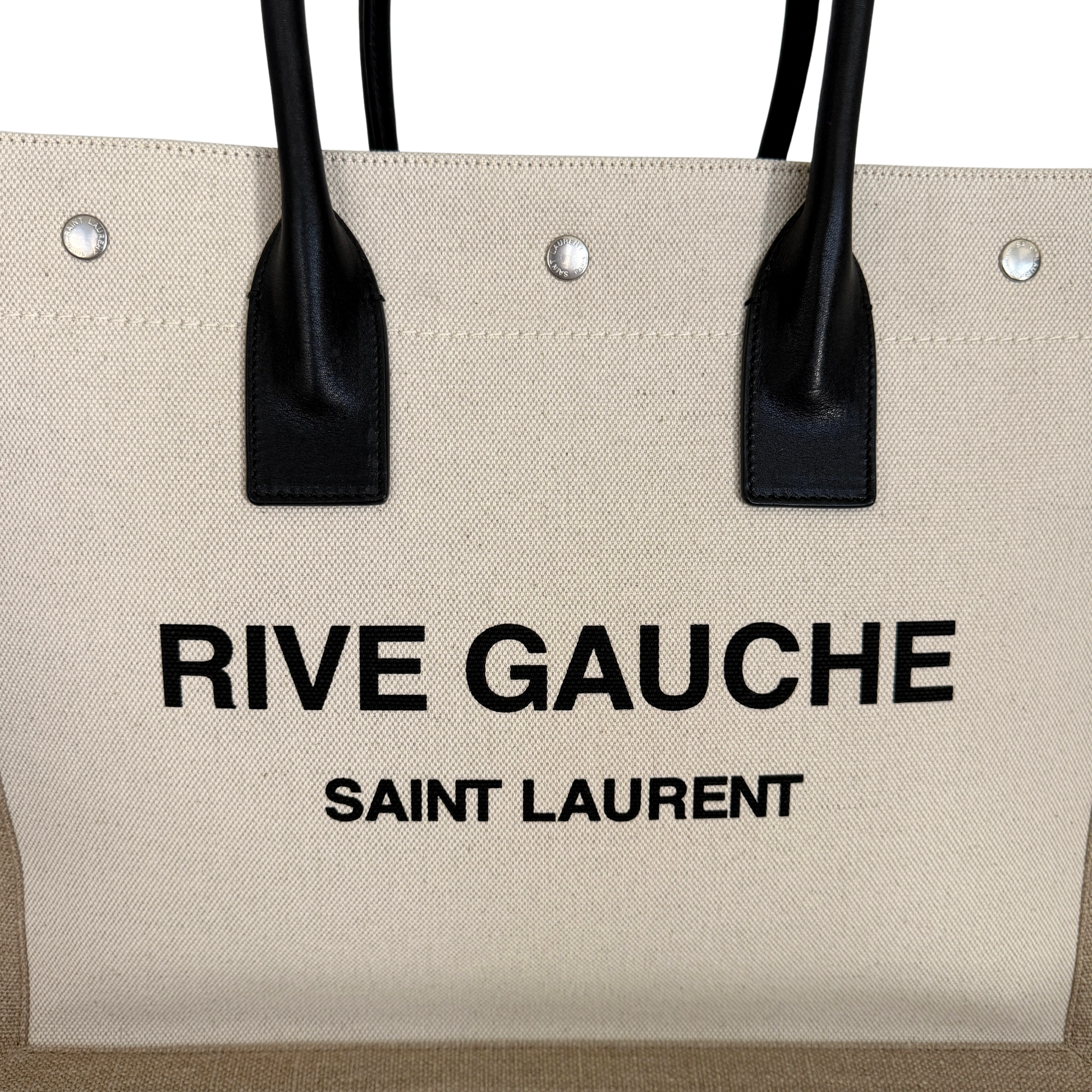 Saint Laurent Large Tote Tasche Rive Gauche Beige / sehr gut Saint Laurent